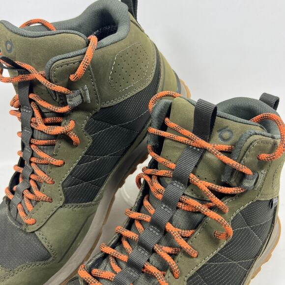 OBOZ Boots Mens 9.5 Bozeman Mid B-DRY Leather Hiking Shoes Insulated Green main image 11
